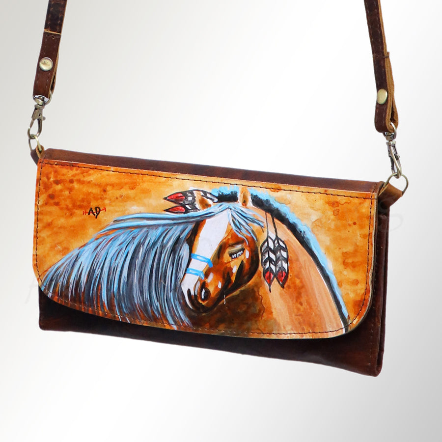 American Darling Hand-Painted Western Leather Small Cross body Bag - Uhorse