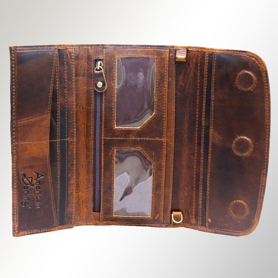 American Darling Small Cross body Bag Genuine Vegetable Tanned Leather Wallet Purse Western Handbag 4in x 1in x 8in