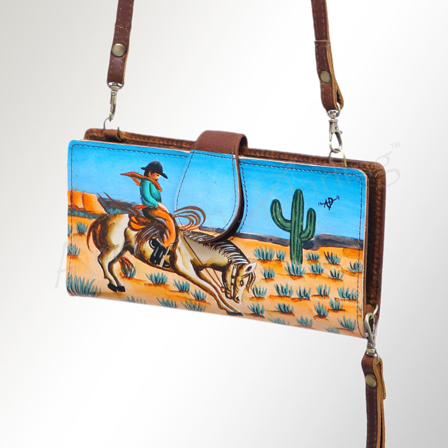 American Darling Hand-Painted Western Leather Small Cross body Bag - Uhorse