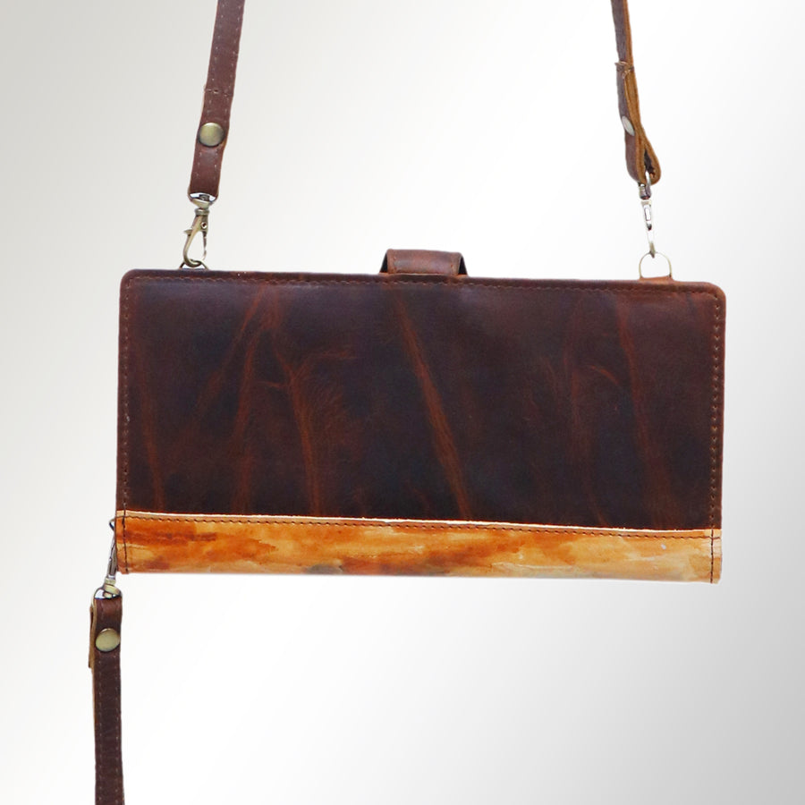 American Darling Wristlet Bag, Hand-Painted Genuine Leather, Western Vegetable Tanned Full Grain Leather Wallet Bag