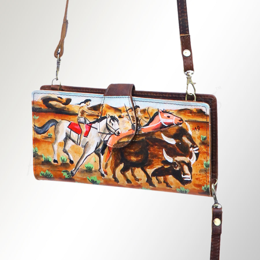 American Darling Hand-Painted Western Leather Small Cross body Bag - Uhorse