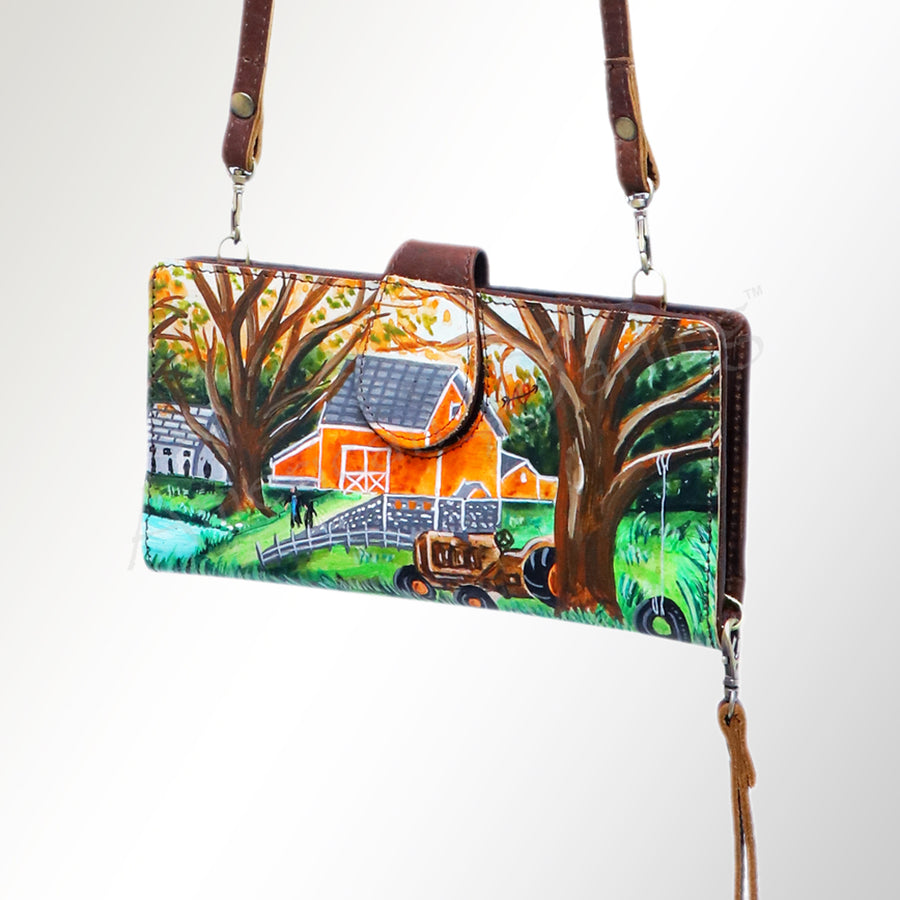 American Darling Wallet Full Grain Genuine Leather Western Women Bag | Handbag Purse Wristlet Travel Clutch - Uhorse