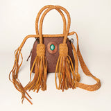 American Darling Hand Tooled Hair On Genuine Leather Women Bag Western Handbag Purse