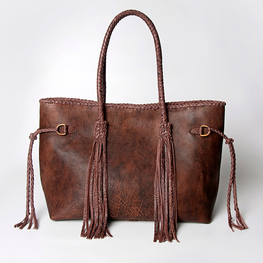 Genuine Cohide Leather Raw Edge Slouchy Tote Handbag Shoulder Bag Purse  Fashion | eBay