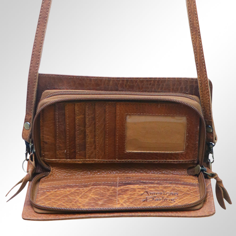 American Darling ADBGM169BR22 Organiser Genuine Leather women bag western handbag purse
