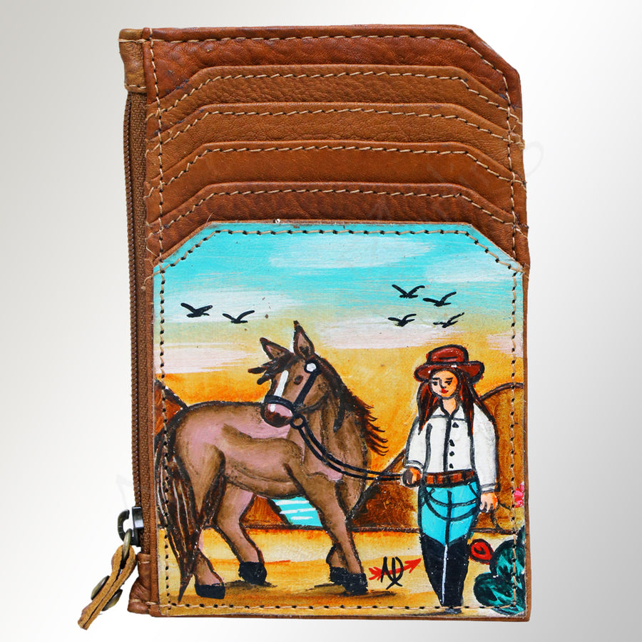 American Darling ADCCM101DR21 Card-Holder Genuine Leather Women Bag W. by Hilason – Cowboy and equestrian accessories