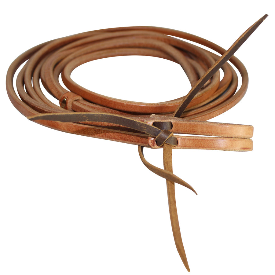 Hilason Leather Horse Split Reins Water Loops Tie Laces Brown - Uhorse