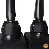 Hilason PVC Ribbed Double Hook and Loop Bell Boots Black