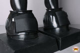 Hilason PVC Ribbed Double Hook and Loop Bell Boots Black