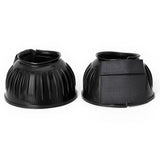 Hilason PVC Ribbed Double Hook and Loop Bell Boots Black