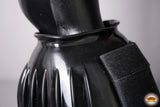 Hilason PVC Ribbed Double Hook and Loop Bell Boots Black