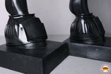 Hilason PVC Ribbed Double Hook and Loop Bell Boots Black