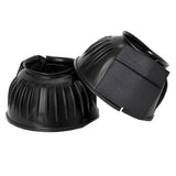 Hilason Western Horse PVC Ribbed Double Hook and Loop Leg Bell Boots - Uhorse