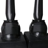 Hilason PVC Ribbed Double Hook and Loop Bell Boots Black