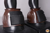 Hilason PVC Ribbed Double Hook and Loop Bell Boots Brown