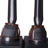 Hilason PVC Ribbed Double Hook and Loop Bell Boots Brown