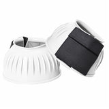 Hilason W. H. PVC Ribbed Double Hook & Loop Leg Bell Boots White – by Hilason – Cowboy and equestrian accessories