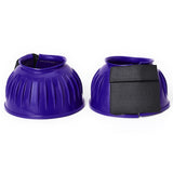 Hilason PVC Ribbed Double Hook and Loop Bell Boots Purple