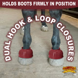 HILASON Western Horse Rubber PVC Ribbed Double Hook and Loop Bell Boots Training Protective Shock Absorbing Leg
