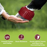 HILASON Western Horse Rubber PVC Ribbed Double Hook and Loop Bell Boots Training Protective Shock Absorbing Leg