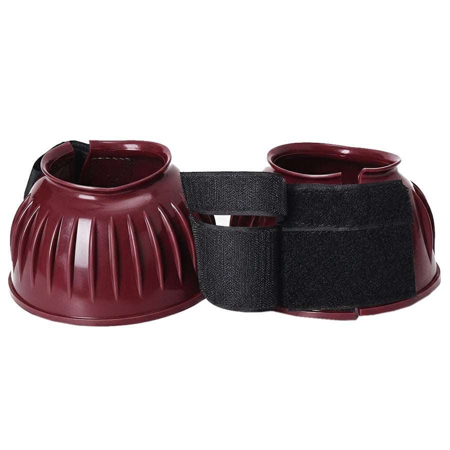 HILASON Western Horse Rubber PVC Ribbed Double Hook and Loop Bell Boots Training Protective Shock Absorbing Leg