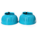 Hilason PVC Ribbed Double Hook and Loop Bell Boots Turquoise