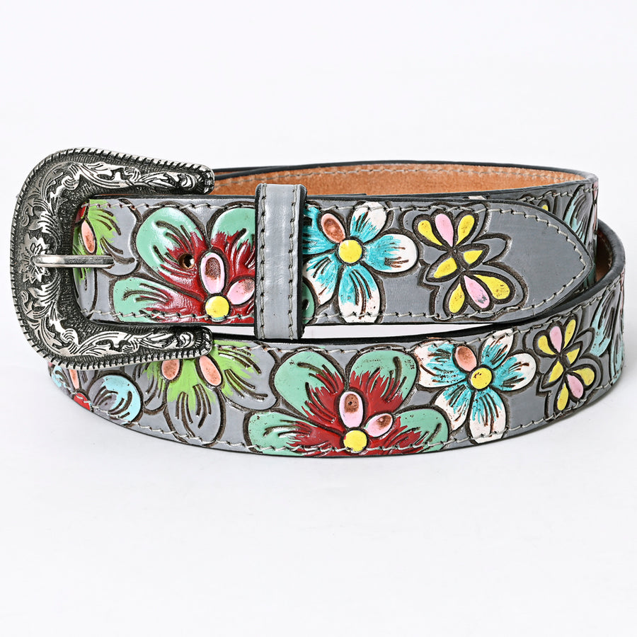 American Darling Beautifully Hand Tooled Tan Genuine Leather Belt Men and Women Western with Removable Buckle