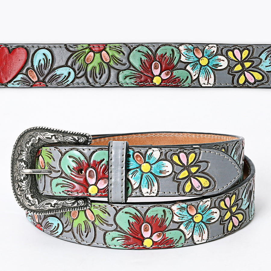 Beautifully Hand Tooled Hand Painted Genuine American Leather Belt Men and Women - Uhorse