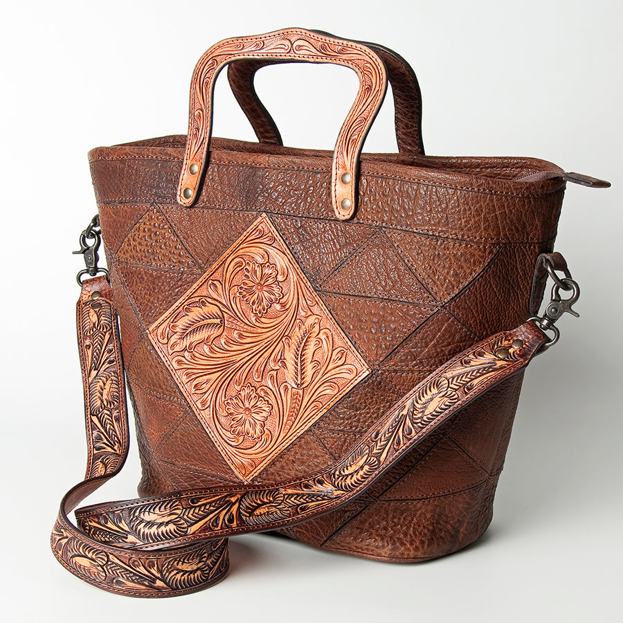American Darling Tote Hand Tooled Genuine Leather Women Bag Western Handbag Purse - Uhorse