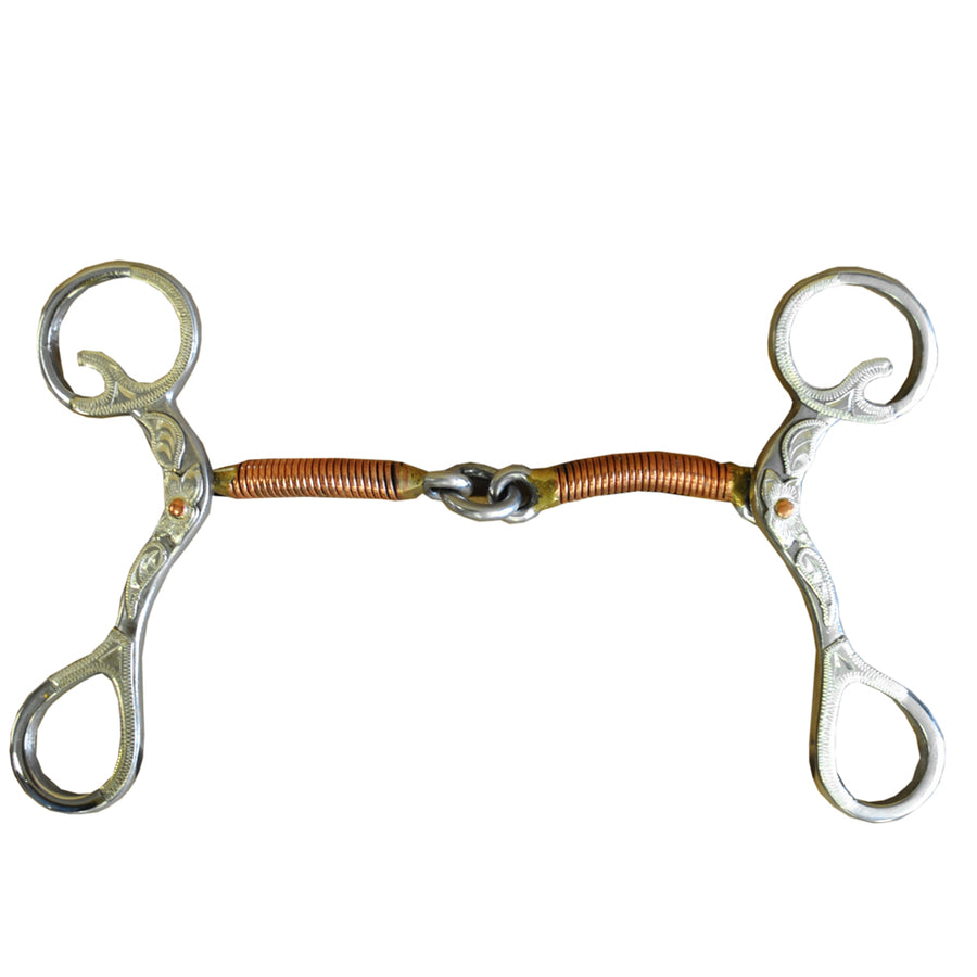 Circle Y O Ring H. Bit Copper Wrapped Mouth Curb by Hilason – Cowboy and equestrian accessories
