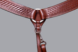 Hilason Western Horse Roping Basket Weave Genuine Leather Breast Collar Brown