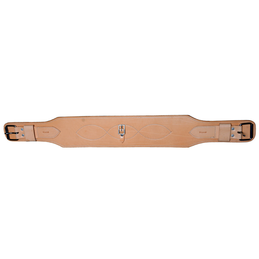 Hilason Western Flank Cinch With Connector Strap Stainless Steel Fitting Light Tan - Uhorse