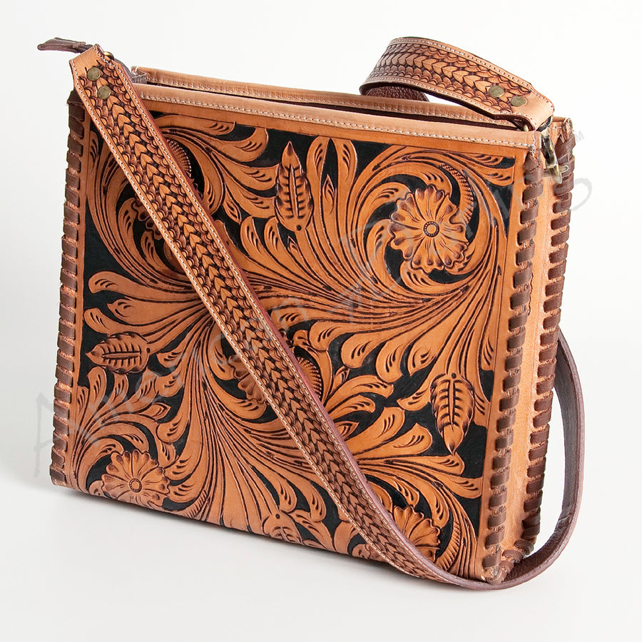 American Darling Tote Hand Tooled Genuine Leather W. Women Bag Handbag by Hilason – Cowboy and equestrian accessories