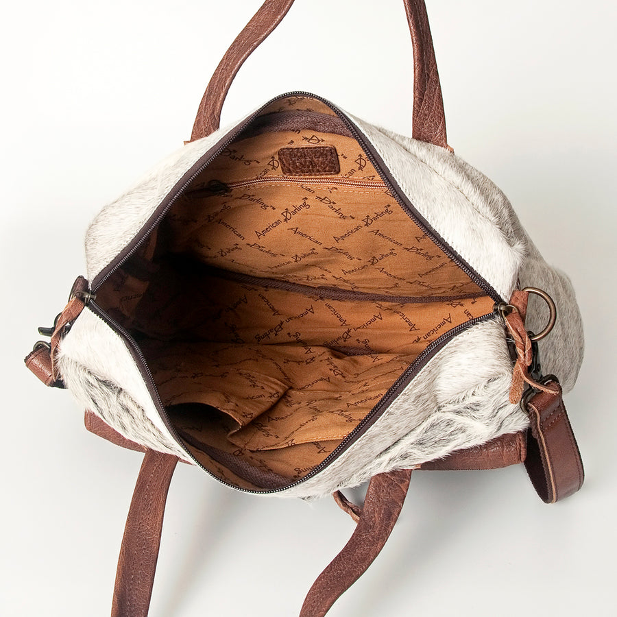 American Darling Tote Bag, Western Genuine Leather Hair-On Cowhide Handcrafted Purse with YKK Zipper, 16in Wide