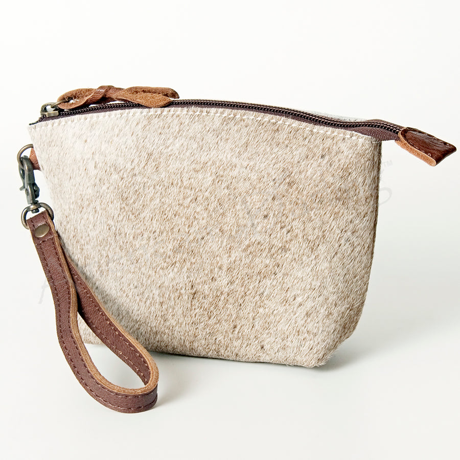 American Darling Coin Purse Bag Handcrafted from Hair-On Cowhide & Genuine Leather with Wristlet and YKK Zipper