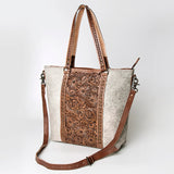 American Darling ADBG502ABRAH Tote Hand Tooled Hair-On Genuine Leather Women Bag Western Handbag Purse