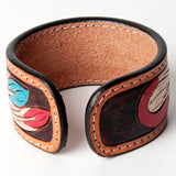 American Darling ADBRF154 Hand tooled carved Genuine Leather Bracelet women