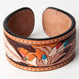 American Darling ADBRF154 Hand tooled carved Genuine Leather Bracelet women