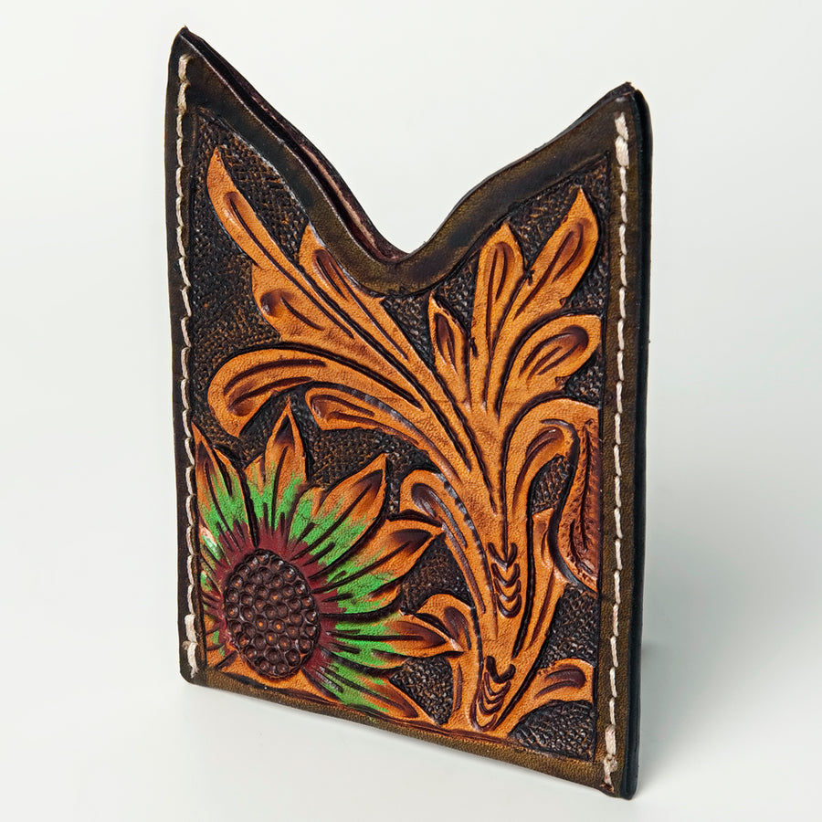 American Darling ADCCF108 Card-Holder Hand Tooled Genuine Leather by Hilason – Cowboy and equestrian accessories