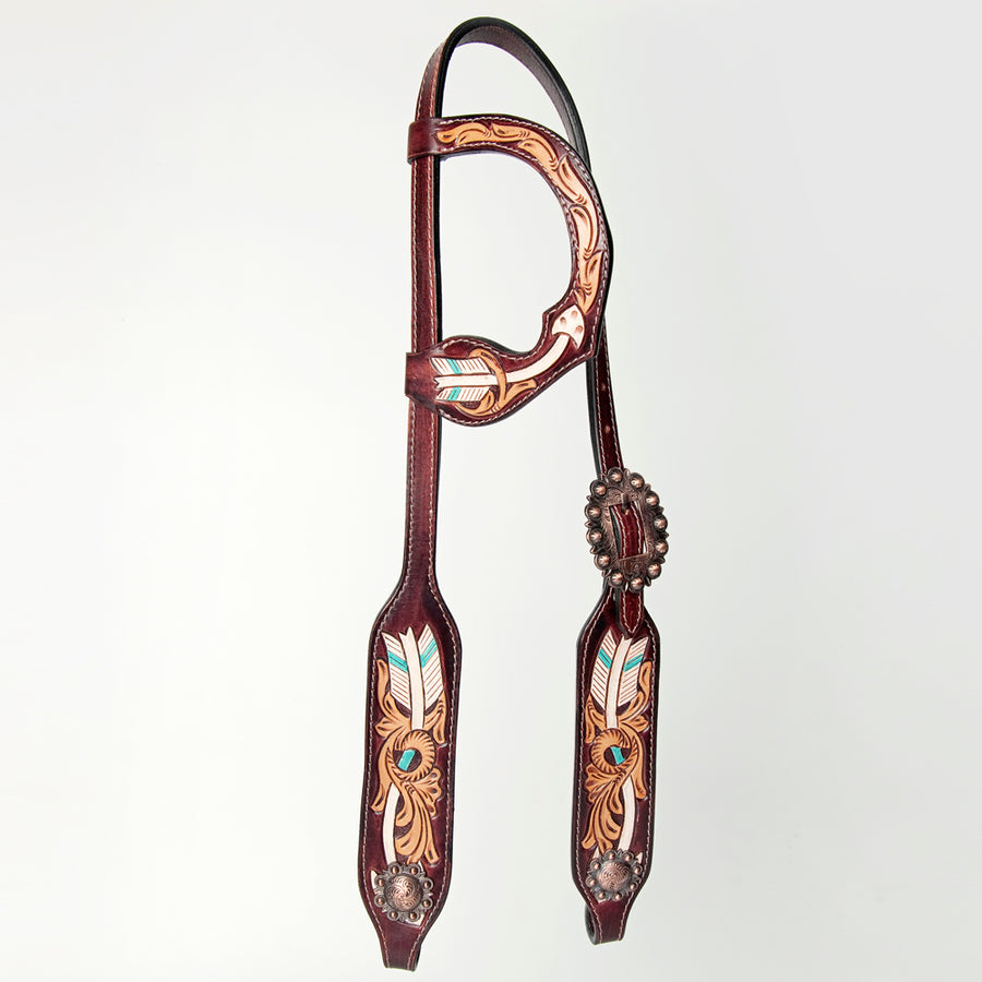 American Darling ADPAF133-HS W. H. One Ear Headstall Leather by Hilason – Cowboy and equestrian accessories