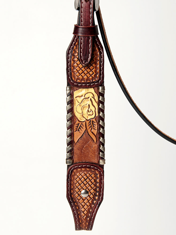 AMERICAN DARLING Western Horse Headstall Breast Collar Set Leather