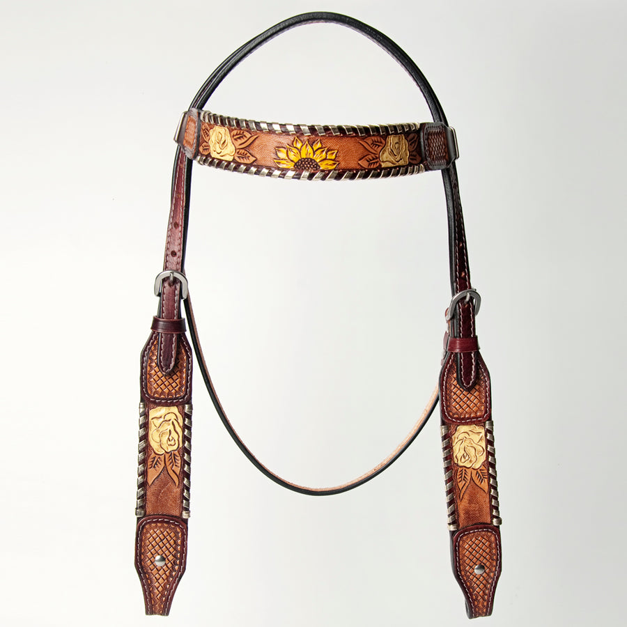 AMERICAN DARLING Western Horse Headstall Tack Genuine Leather - Uhorse