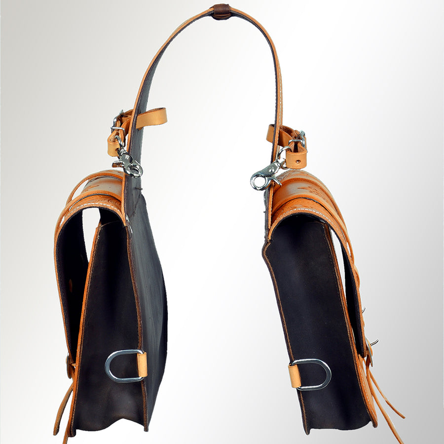 HILASON Soft Leather Horse Saddle Bag Tan | Equestrian Western Adjustable Closure