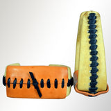 HILASON Horse Western Saddle Stirrup Rawhide Leather Stirrups Pair | for Barrel Racing Horses