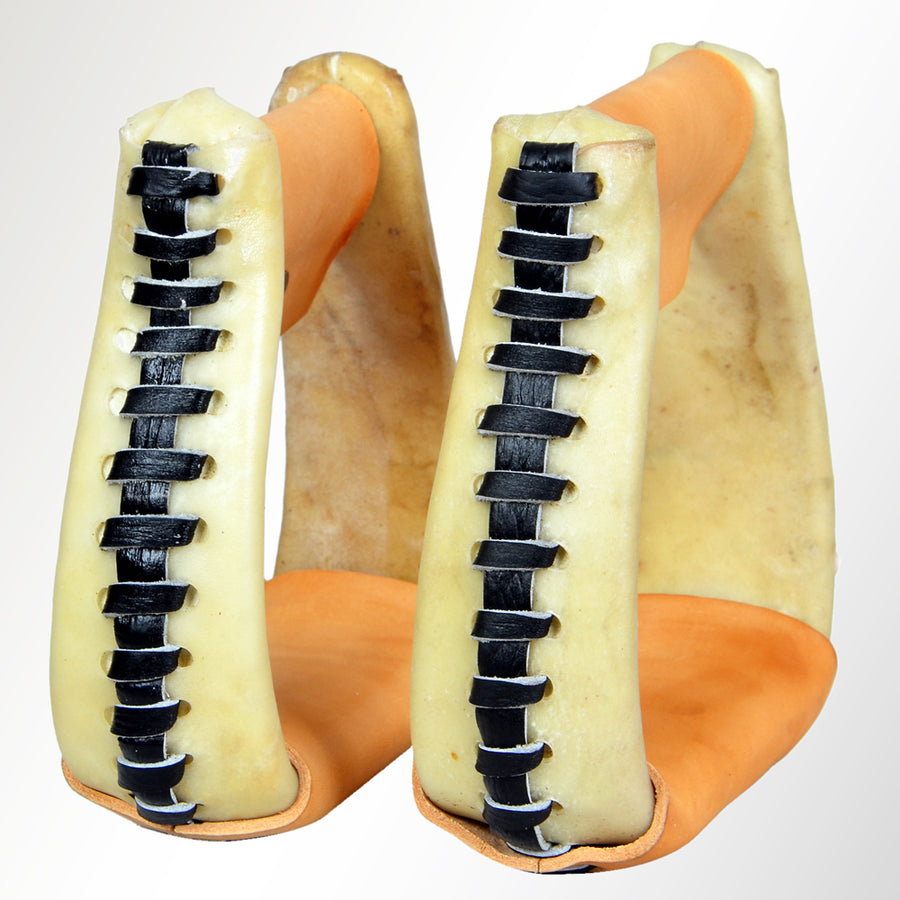 HILASON Horse Western Saddle Rawhide Leather Stirrups Pair | for Barrel Racing Horses