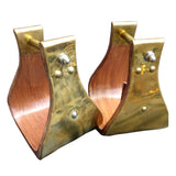 Hilason W. H. Saddle Stirrup Leather Brass Stirrups Pair by Hilason – Cowboy and equestrian accessories