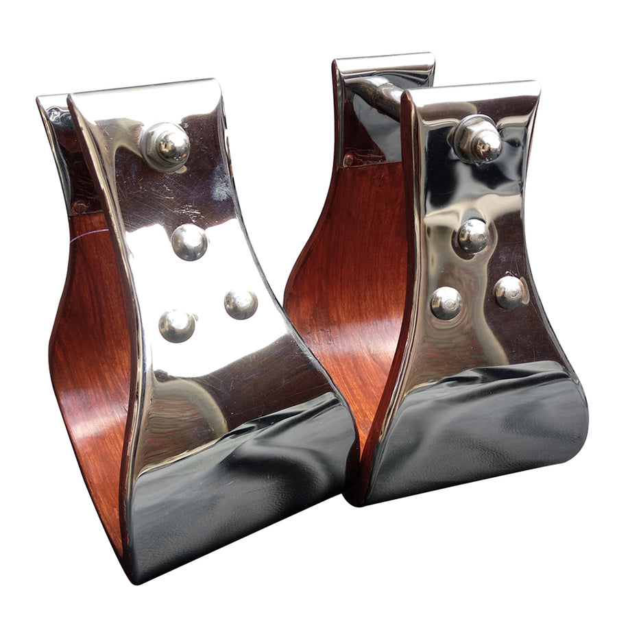 Hilason W. H. Saddle Stirrup Leather Stainless Stirrups Pair by Hilason – Cowboy and equestrian accessories