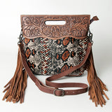 American Darling Clutch Hand Tooled Saddle Blanket Fabric Genuine Leather Western Women Bag Handbag Purse | Purses for Cute