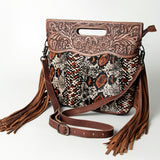 American Darling Clutch Hand Tooled Hair on Genuine Leather Western Women Bag Handbag Purse | Purses for Cute - Uhorse