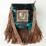 American Darling Messenger Hand Tooled Hair On Genuine Leather W.